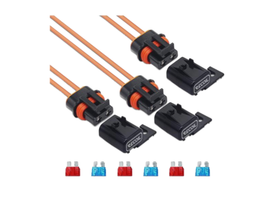 Recoil ATC/ ATO zekering houder met kapje 12AWG 2.5mm2, 3x incl. 3x 10A & 3x...