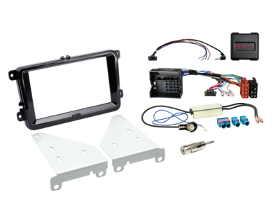 2-DIN Inbouw-KIT Diverse modellen VW - Seat - Skoda Pianolak Zwart