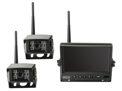 Achteruitrijcamera monitor kit 7" AHD met 2 draadloze camera's