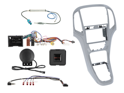 ACV - 2-DIN inbouwkit Opel Astra J 2009 - 2018 platina zilver SWI/Antenne - artikel 621230-23-13