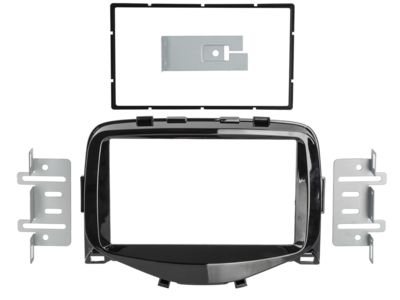 2-DIN Paneel Citroën C1 / Peugeot 108 / Toyota Aygo - piano Zwart