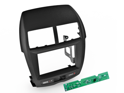 2-DIN Paneel Mitsubishi ASX (GAO) 2010-2014 - Zwart
