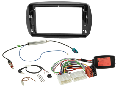 2-DIN inbouwkit voor 9-inch radio Smart ForTwo/ForFour stuurwielbediening/antenne – afbeelding 1