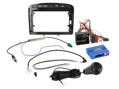 ACV - 9" Kit Peugeot 308 2007-2015 piano zwart SWI/PDC Pro - 2-DIN Kit - artikel 691041-90-1-5