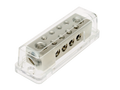 Power distribution block (silver) 2x50 mm² in / 8x10 mm out