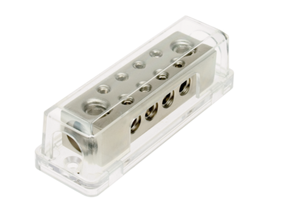Power distribution block (silver) 2x50 mm² in / 8x10 mm out