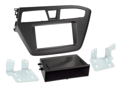 2-DIN Paneel met pocket Hyundai i20 2014-2019 - Zwart