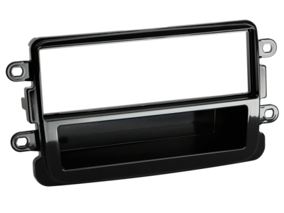 1-DIN Paneel met aflegbakje. Dacia Fiat e.a. - Piano Zwart