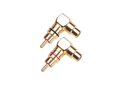 RCA Adapter right - angled small 90° 1 x red / 1 x black