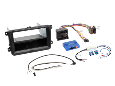 2-DIN kit met vak Seat/VW 52Pin Quadlock LFB/Antenne