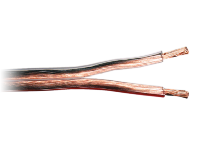 Luidspreker kabel 2 x 2,5 mm transparant rood 100 Meter