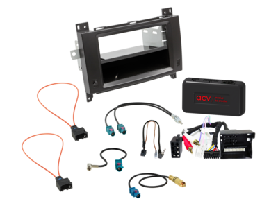 2-DIN Kit met Bakje Mercedes Voertuigen SWI/Analoog/Antenne