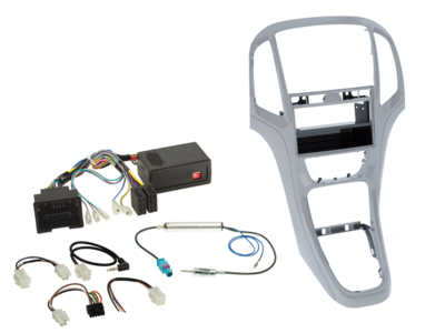 2-DIN with pocket + radio adapter kit Astra 20009-2016 Kleur Platina Zilver