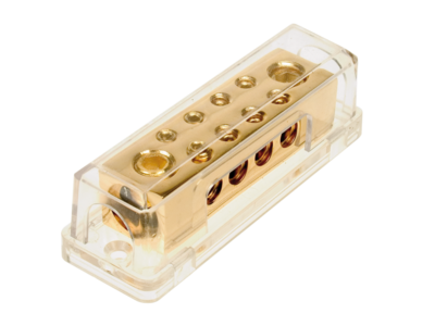 Power distribution block (gold) 2x50 mm² in/ 8x10 mm² out
