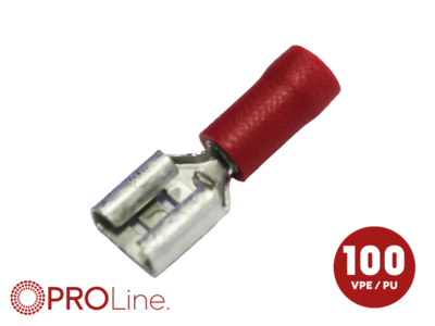 Kabelschoen 6.3x0.8 rood in blister (100stuks) ACV PROLine