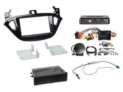 ACV - 2-DIN inbouwkit met aflegbakje Opel Adam/Corsa E i-dapter/Antenne - artikel 611230-29-1