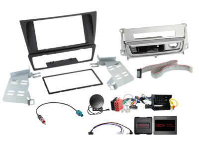 2-DIN KIT BMW 3series met smoker package silver SWC/antenna