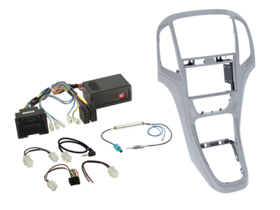2-DIN Kit + Radio adapter kit Opel Astra 2009-2016 - Platin Zilver