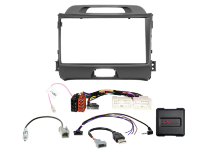 ACV - 2-DIN inbouwkit voor 9-inch radio Kia Sportage 24Pin/18Pin SWI/antenne/USB - artikel 691178-90-1-2