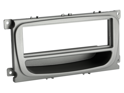 1-DIN Paneel met aflegbakje. Ford Mondeo /Focus / S-MAX / Galaxy - Zilver