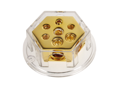 Power distribution block (gold) 2x20 mm² / 4x10mm²