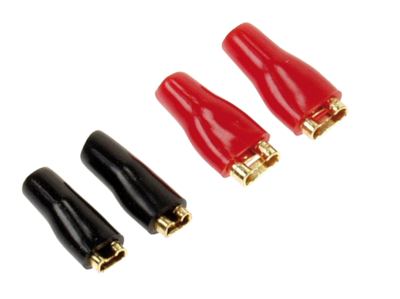 Vlakstekker 2 x 2,8 mm zwart 2 x 4,8 mm rood