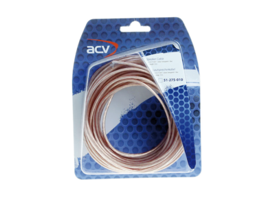 Luidspreker kabel 2 x 0,75 mm transparant blauw 10 Meter