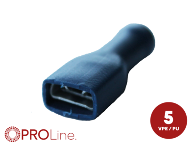 kabelschoen 5stuks 6.3x0.8 blauw in blister