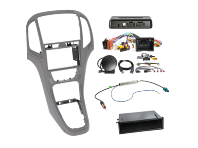 ACV - 2-DIN inbouwkit met aflegbakje Opel Astra 2009 - 2018 grijs i-dapter - artikel 611230-23-7