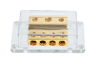 Power distribution block (gold) 1x50mm² + 2x20mm² / 4x20mm²