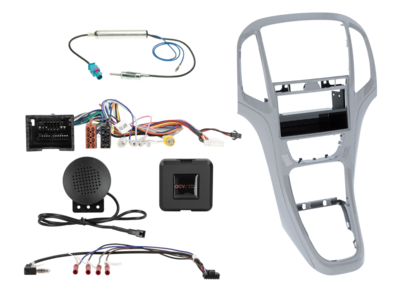 ACV - 2-DIN inbouwkit met aflegbakje Opel Astra J 2009 - 2018 zilver SWI - artikel 611230-23-13
