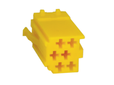 Mini ISO plug 6-Pin male Geel (Bulk)