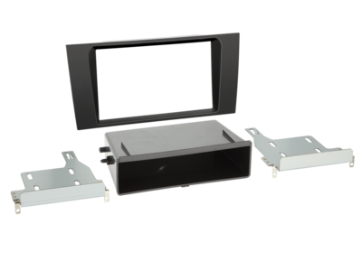 2-DIN Paneel with pocket Audi A4 (B5) 1999-2001 - Zwart