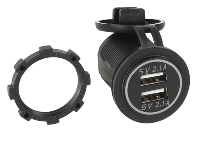 Dual USB auto lader 12V/24V 4.2A / Blauw (Bulk)