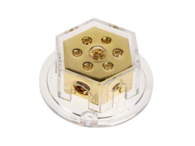 Power distribution block (gold) 2x50 mm² in / 4x20 mm²
