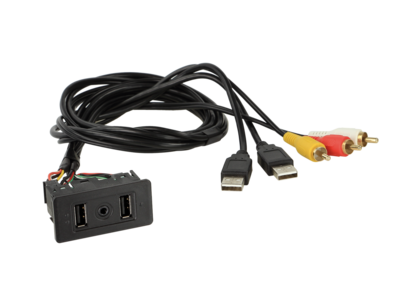 Universal USB/RCA port->2x USB/1x AUX