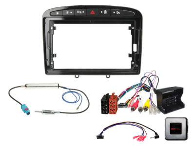 ACV - 9" Kit Peugeot 308 2007-2015 piano black RD4 SWI - 2-DIN Kit - artikel 691041-90-1-2