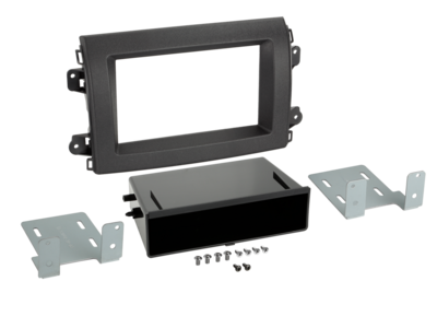 2-DIN Paneel met opbergvak Fiat Ducato - Citroen - Opel Kleur Zwart (ACV...