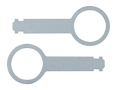Ontgrendelings sleutel Audi- VW- Seat- Skoda met vertical release slot 2 stuks