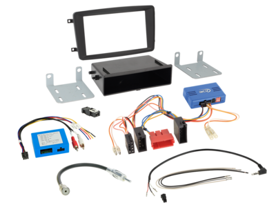2-DIN Kit Mercedes Voertuigen SWI/Analoog/Antenne met aflegbakje