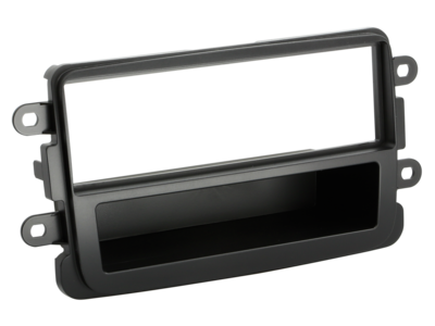 1-DIN Paneel met aflegbakje.Dacia Fiat e.a. - Zwart