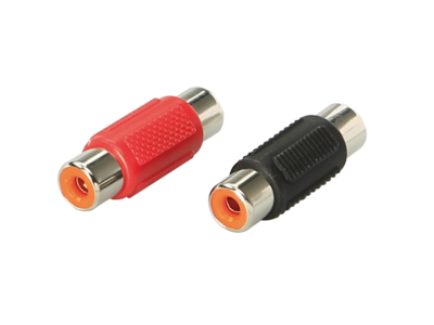 RCA connector female 1 x red / 1 x zwart