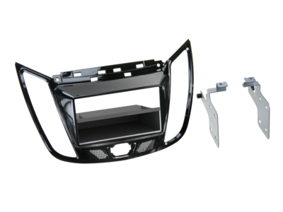 2-DIN Paneel met compartiment Ford C-Max / Kuga pianolak / zwart