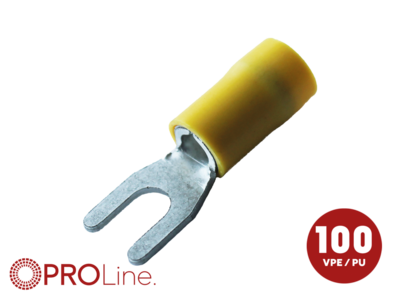 Kabelvork 4.0x6.0 geel M4 (100stuks) ACV PROLine
