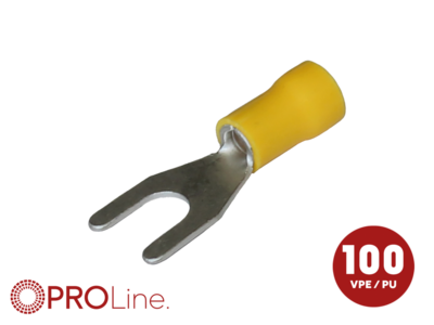 Kabelvork 4.0x6.0 geel M6 (100stuks) ACV PROLine
