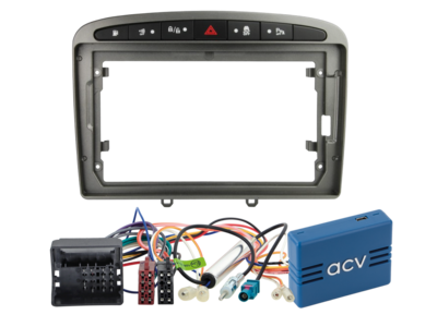 ACV - 9" Kit Peugeot 308 2007-2015 grijs CAN Bus Pro - 2-DIN Kit - artikel 691041-90-2-1