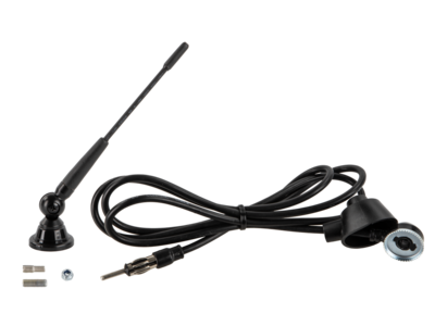 Universele opbouw antenne zwart AM / FM, korte flexibele spriet 14cm