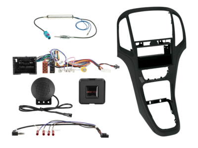 ACV - 2-DIN inbouwkit met aflegbakje Opel Astra J 2009 - 2018 zwart SWI - artikel 611230-23-12