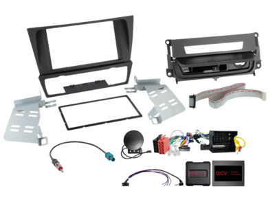 2-DIN KIT BMW 3series met smoker package zwart SWC/antenna