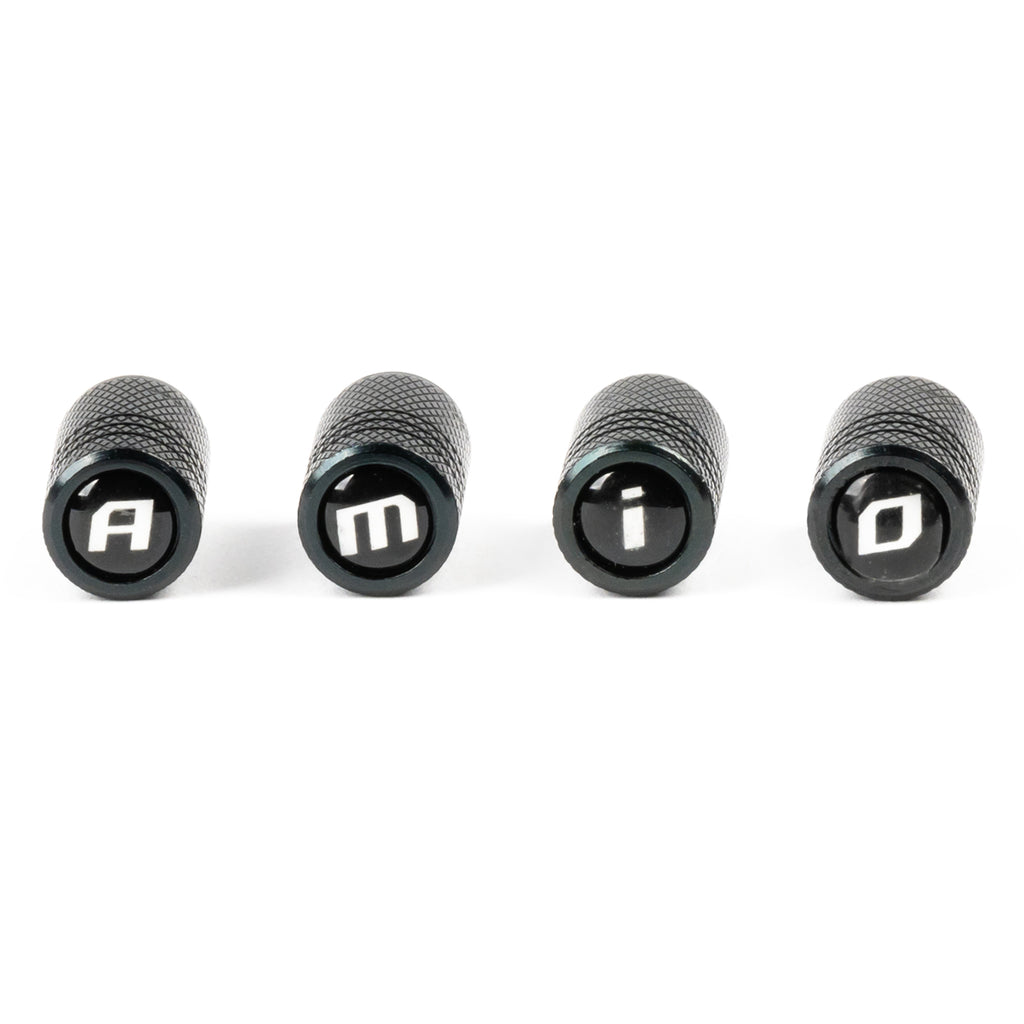 Opti Car Parts - Aluminium zwarte ventieldop AMiO 4 stuks - Auto-accessoires - artikel 03277